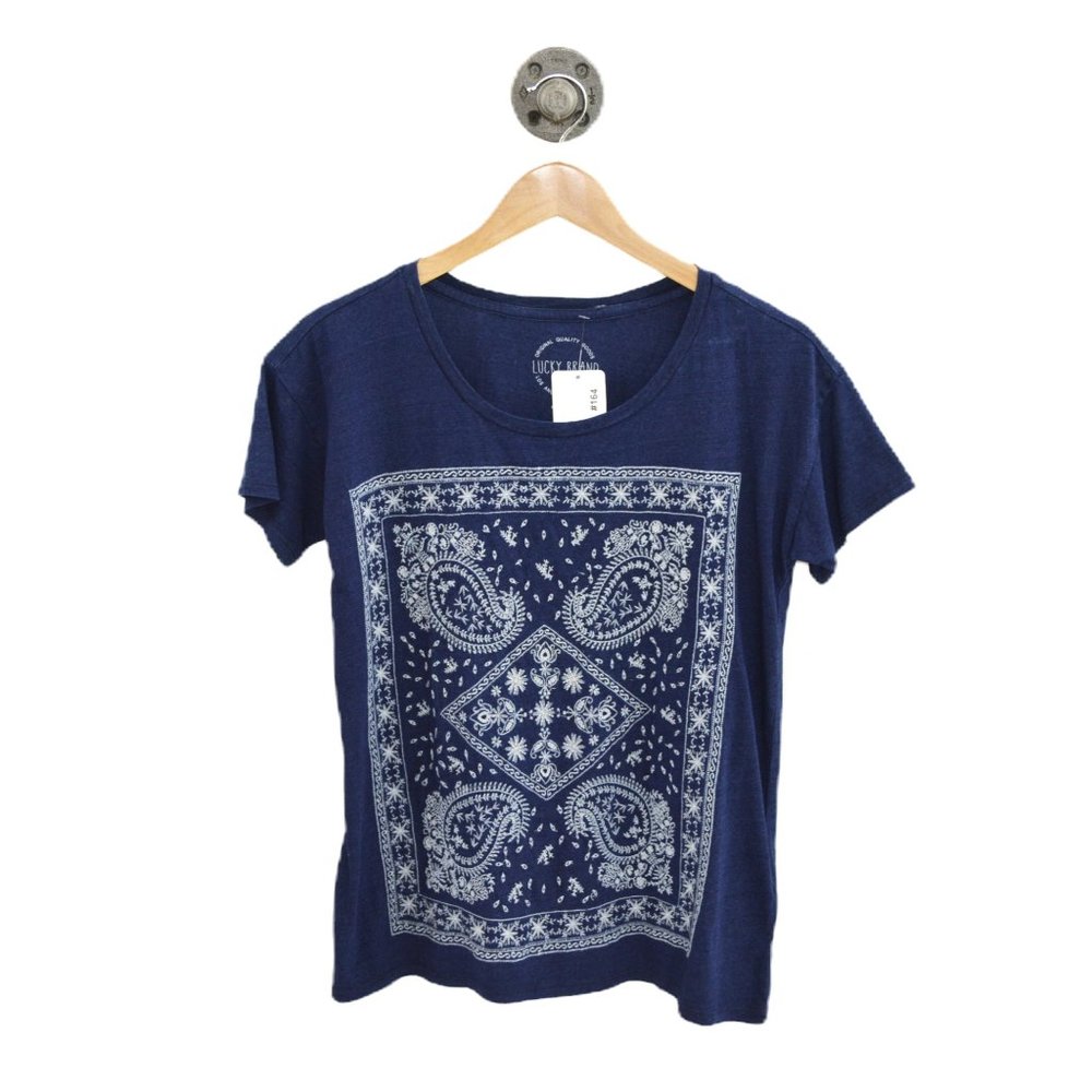 Lucky Brand Bandana Embroidered T-Shirt #164-30